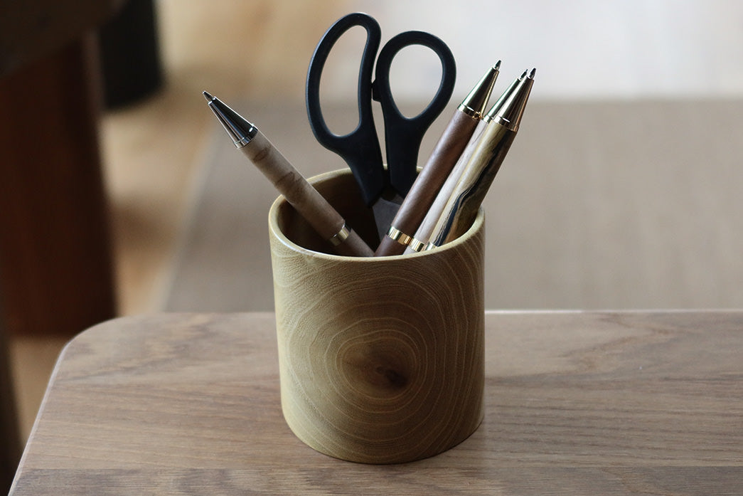 Pencil holder in black locust
