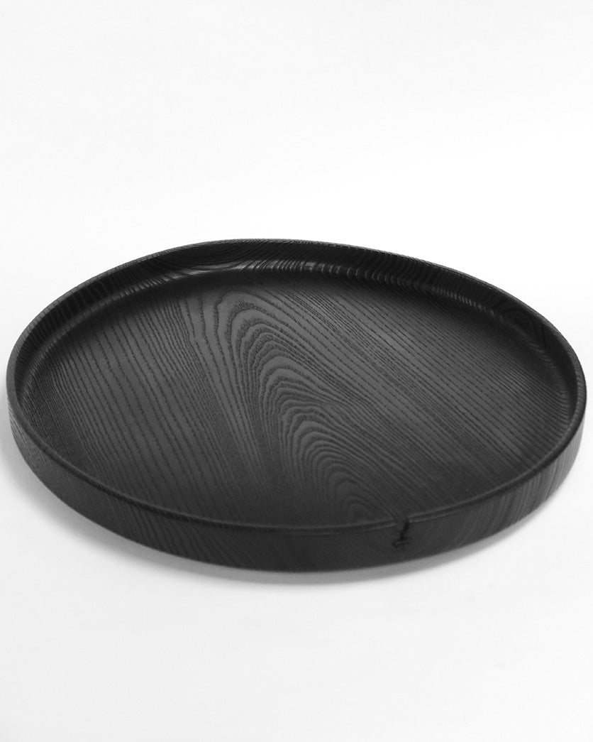 Serving plate in burnt ash, ø37