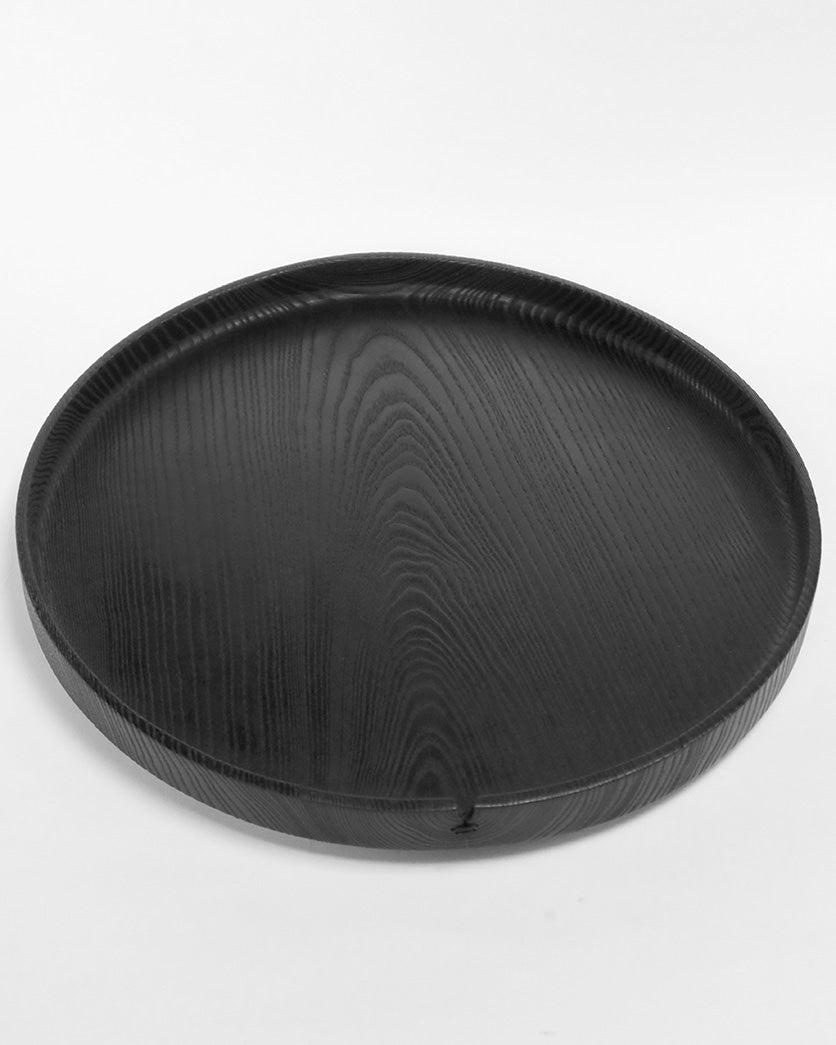 Serving plate in burnt ash, ø37