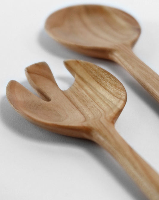 Salatskeer i kirsebærtræ